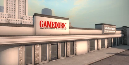 Ein Easteregg, welches einen Computerspieleladen parodiert.