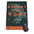 Коврик для мыши с изображением красного плаката «Report the Vort» (рус. Донеси на вортигонта), продающийся в официальном магазине Valve.