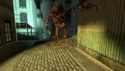 Ein Schneller Zombie springt den Spieler an.