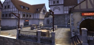 Die beiden Spawnpunkte samt Bombenloch