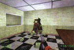 Foto de una revista de la versión alpha con un Zombi al romper una pared