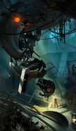 Arte conceptual de GLaDOS y Chell