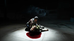 Misma escena del Episode Two recreada en Half-Life: Alyx, donde G-Man muestra el destino de su padre a manos de los Consejeros.