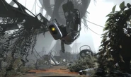 GLaDOS poco después de ser despertada en su cámara