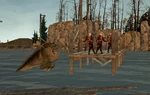 Ictiosaurio atacando a unos zombis en la beta