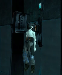 Humano en la Ciudadela con el cerebro lavado y convertido en un Soldado Combine.