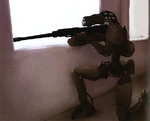 Boceto del Francotirador con aspecto de robot
