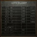 Calendario de salida y llegada de trenes y destinos