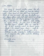 Norman's letter to his mother that reads: Dear Mother, I’m sorry I haven’t written sooner but the doctors have had me closed off from the outside world. They said it was as much for my protection as for those others who all lied about me being disturbed. But all that’s changed now that they’ve decided I’m all better…and ready to rejoin society. So you and I can be together again, mother, like we used to be. I can hardly wait to touch your cheek…to stroke your hair…and to tell you how much I missed you. I’m looking in the hospital’s bathroom mirror as I compose this letter and I’m thinking only of you.  Eternally yours, Norman