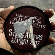 Halloween Horror Nights 2017 Scareactors Alumni Patch Image from m0brya on Instagram