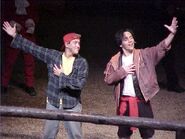 Bill & Ted's appearance in the Bill & Ted Excellent Halloween Adventure 1999 show Image from bill&tedorg.com