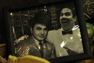 Sam Meetz with Al Capone, a photo that could be seen in the Leave it to Cleaver haunted house during Halloween Horror Nights: Ripped From The Silver Screen Image fromImage from HHNYearbook