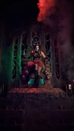 Chance taking the throne in the Halloween Horror Nights Icons Captured haunted house during Halloween Horror Nights 30 Image from Universal Orlando Resort