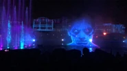 Scene from The Mummy (1932) of Imohtep as Ardeth Bey in the Water Effect from the Halloween Marathon of Mayhem Lagoon Show during Halloween Horror Nights 29 Image from HorrorUnearthed