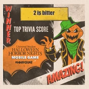2 is bitter is the winner of the Halloween Horror Nights 2022 Mobile Game with the Top Trivia Score Image from Universal Orlando Resort