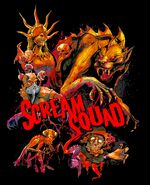 One of the Meteor Survivors featured in the Scream Squad T-Shirt Image from Universal Orlando Resort