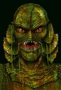 Concept art for the Gill-Man, who was cut from the maze for budgetary reasons. (From John Murdy's Twitter).