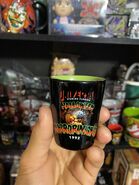 Retro Halloween Horror Nights II Double sided logo Shotglass Image from HorrorUnearthed