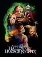 Dr. Jekyll and Mr. Hyde appearing alongside The Invisible Man, The Hunchback of Notre Dame and The Phantom of The Opera on the Universal Monsters: Unmasked T-Shirt Design