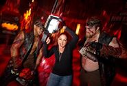 Gloria Estefan with some of the chainsaws members