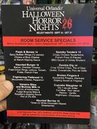 Halloween Horror Nights 26 Room Service Specials [Image from HorrorUnearthed]