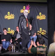 Heavy Metal Skeleton Character from the Heavy Metal Hell In 3-D scene of the house Image from HHN365 on Twitter