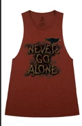 Halloween Horror Nights 2025 Never Go Alone Adult Tank Top (Front)