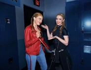 Actress Kathryn Newton visiting the maze Image from HorrorsNights on Instagram