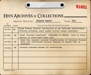 A picture of the Fright Nights archive registry that appeared on the Halloween Horror Nights: Sweet 16 Website.