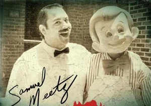 Sam Meetz, (left) seen here with , on his autographed picture.