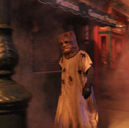 The Paper Bag kid in the Trick 'r Treat scarezone in Hollywood. Credit to: ushinsider