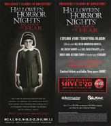 The original Halloween Horror Nights 12 flier featuring Cindy Caine the original icon Image from HHNYearbook.com