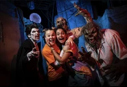 Jojo Siwa and girlfriend with Dracula, The Wolf Man and The Mummy Image from Universal Orlando Resort
