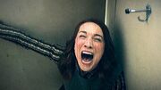 Dana Haines screams in terror as Michael Myers kills Aaron Korey