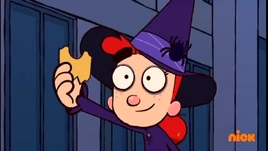 Annie holding ticket stub
