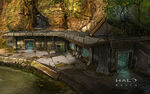 Concept art of the map, showing a more lush art direction than in the final map.