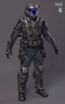 Cinematic render of an ODST.