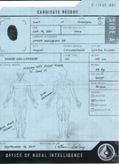 La página 1 del Registro de Candidato de Kurt para el Proyecto SPARTAN-II
