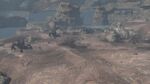 UNSC Warthogs and Scorpions fighting multiple Scarabs.