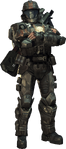 A render of Taylor H. Miles in his ODST Battle Armor.