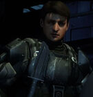 Gunnery Sergeant Buck, an ODST who fought during both the Fall of Reach and the Battle of Mombasa.