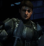 Gunnery Sergeant Buck, an ODST who fought during both the Fall of Reach and the Battle of Mombasa.