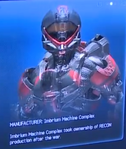 The Recon helmet, as it appears in Halo 4 in a photo released by 343.