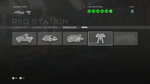 A pre-release screenshot of the vehicle menu.