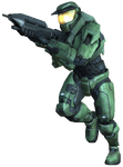 John-117 full-body as he appears in Halo: Combat Evolved Anniversary.