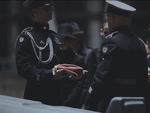 ODSTs in Black Dress Uniforms holding a memorial service.