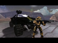 Spartan frente a un Warthog Lanzacohetes