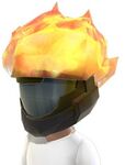 The ODST Flaming Helmet angled to the left.