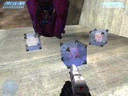 Tres cubos de Sobreescudo en el nivel