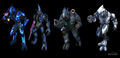The changes of Sangheili minors throughout the games.